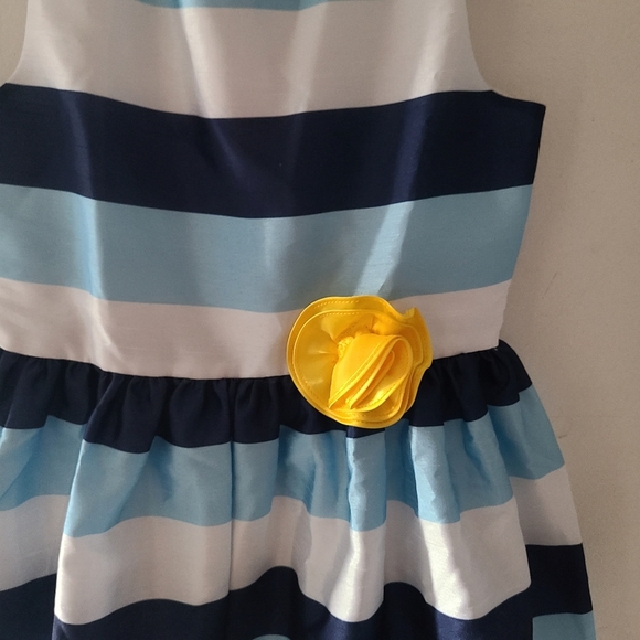 NWT REINA dress white, blue striped - Picture 2 of 7